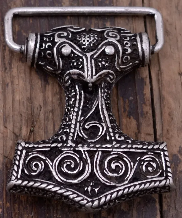 1600094170 - LARP Boucle de ceinture Mjoelnir Argenté