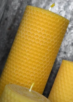 1905000002 - LARP Bougie 10x4cm Cire d'Abeille Pure Alvéolée et Roulée