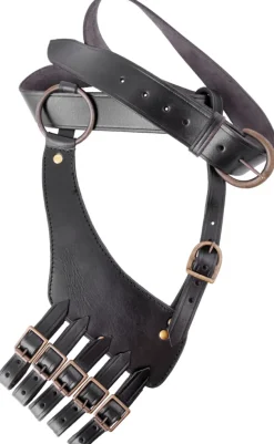 1616430100 - LARP Ceinture avec support pour épée, bandelier, cuir noir