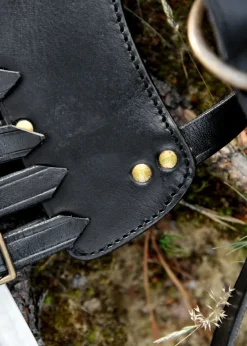 1616430100 - LARP Ceinture avec support pour épée, bandelier, cuir noir