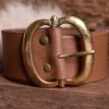 1616027008 - LARP Ceinture en cuir et laiton marron 135 cm