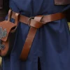 1616678015 - LARP Ceinture médiévale cuir marron et laiton 150cm