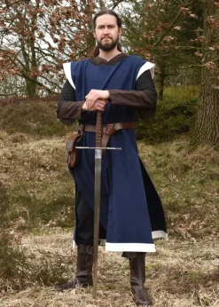 1616678015 - LARP Ceinture médiévale cuir marron et laiton 150cm