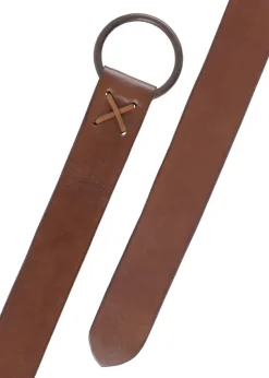 1616678015 - LARP Ceinture médiévale cuir marron et laiton 150cm