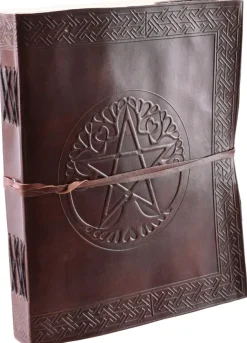 2016004600 - LARP Grand livre en cuir pentagramme 20 x 25 cm