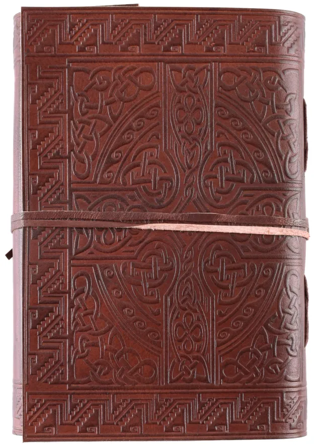 2016004900 - LARP Livre en cuir avec pentagramme 21 x 14 cm