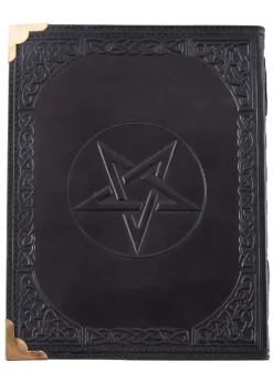 2016003400 - LARP Livre en cuir noir avec pentagramme 18 x 23 cm