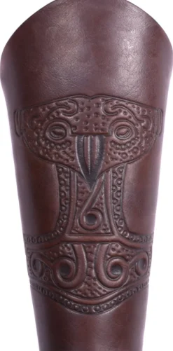 1680853303 - LARP Paire de Protège-Bras Cuir Estampé Mjolnir