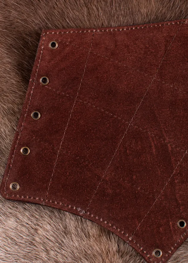 1616650600 - LARP Paire de Protège-Bras rembourrées en cuir avec bandes croisées