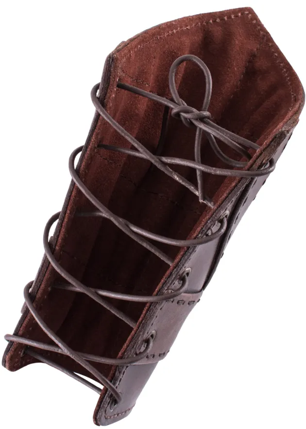 1616650600 - LARP Paire de Protège-Bras rembourrées en cuir avec bandes croisées