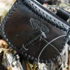 1680000330 - LARP Petite Sacoche Cuir Noir Embossé Mjolnir