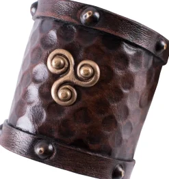 1616553400 - LARP Petit protège-bras cuir, triskèle celtique