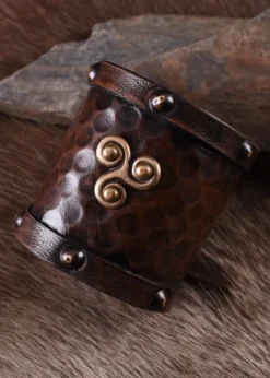 1616553400 - LARP Petit protège-bras cuir, triskèle celtique