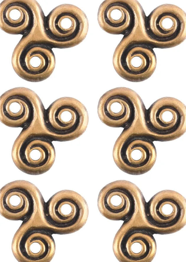 1416950240 - LARP Petits triskèles celtiques en laiton, ferrures pour projets DIY (6 pièces)