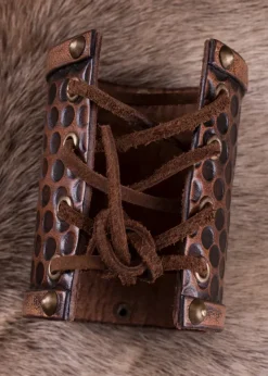 1616553201 - LARP 1 Protège-bras en cuir martelé Long 1 pièce
