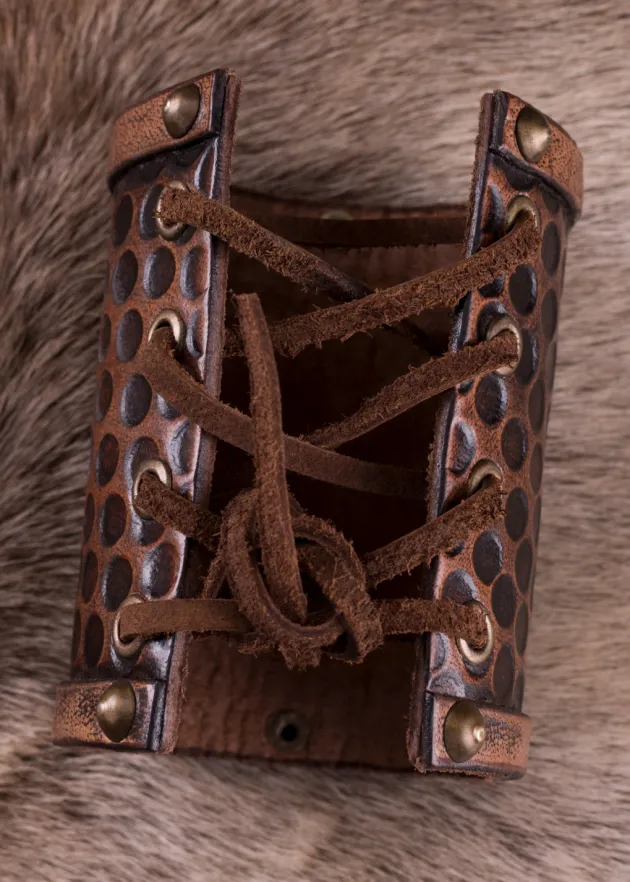 1616553201 - LARP 1 Protège-bras en cuir martelé Long 1 pièce