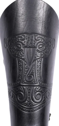 1680853300 - LARP Protège Bras motif Mjolnir Cuir Noir