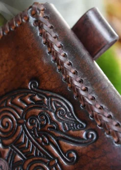 1680000320 - LARP Sacoche Cuir Estampillée Dragon