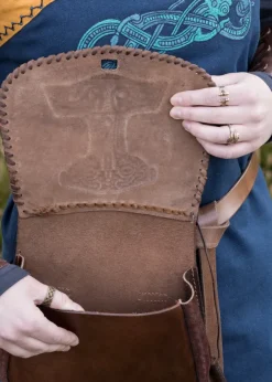 1680000300 - LARP Sacoche Cuir Gravé Mjolnir