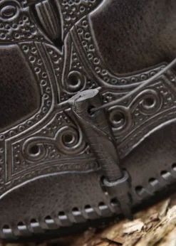 1680000302 - LARP Sacoche Cuir Noir Gravée Mjolnir