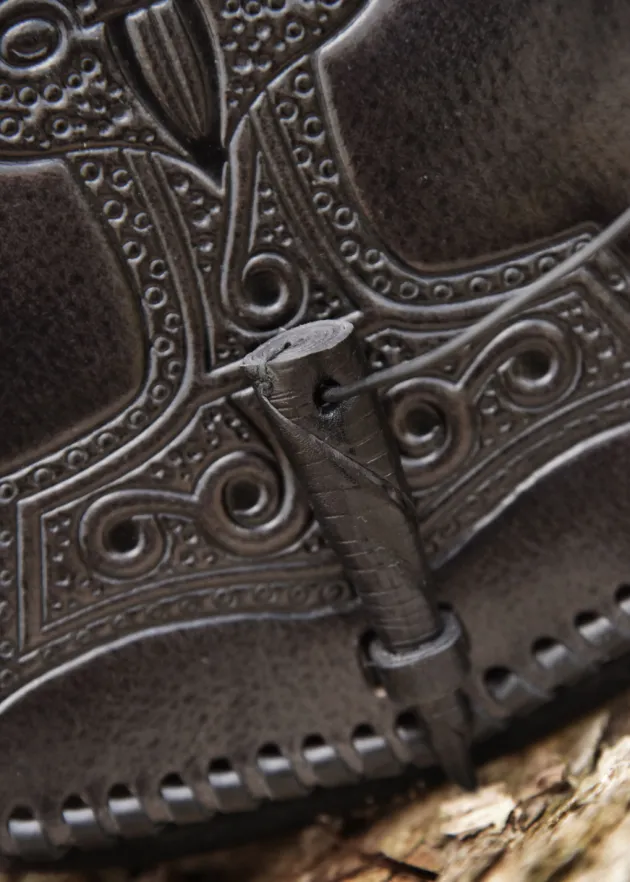 1680000302 - LARP Sacoche Cuir Noir Gravée Mjolnir
