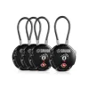 LK-ROUND-BK-FOURPK - Savior Lot de 4 Cadenas à Cable Noir (TSA)