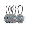 LK-ROUND-GS-FOURPK - Savior Lot de 4 Cadenas à Cable Gris (TSA)
