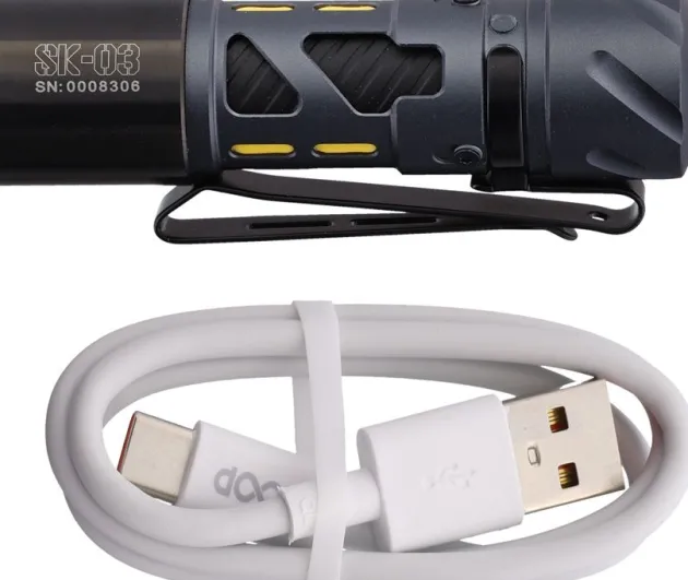LPGSK03AL - LOOP GEAR SK03 Torche Aluminium E-Tritium 1000lm 920mAh 14500 USB-C NOIR