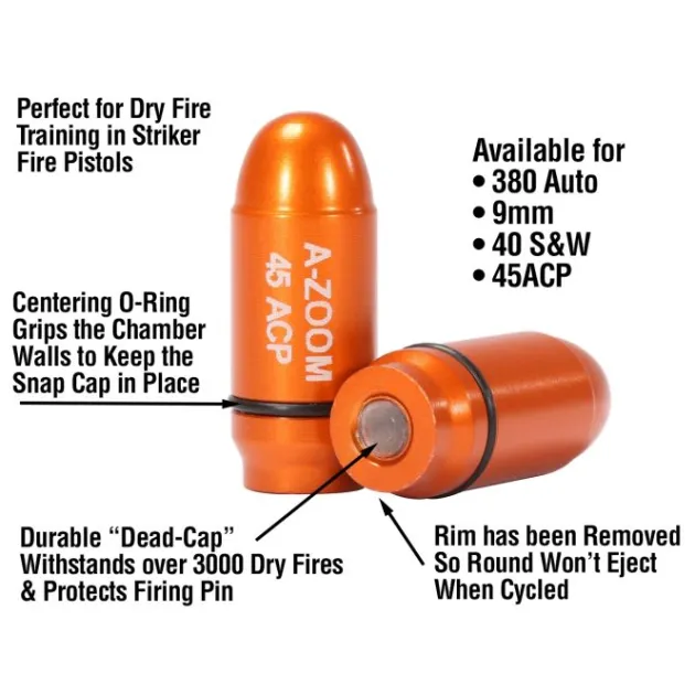 LY0098 - DOUILLES AMORTISSEUR ORANGES 45ACP X2
