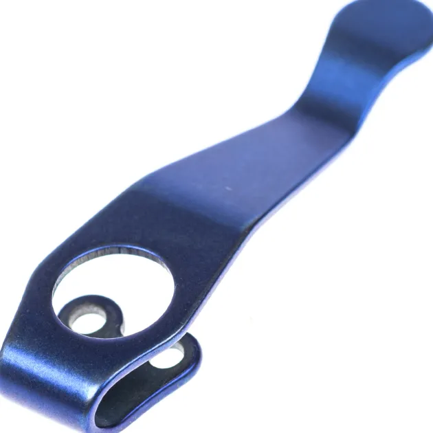 Lynch NW clip Spyderco titane Stubby Ano Blue