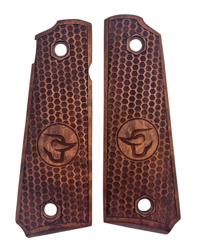 MB0006 - MBT PLAQUETTE BOIS PT1911 NID D'ABEILLE LOGO TAURUS