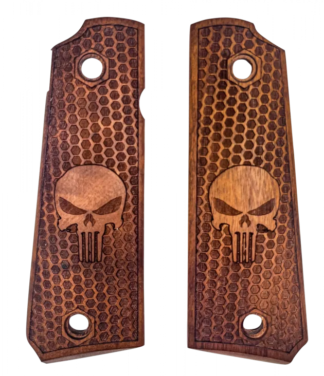 MB0016 - MBT PLAQUETTE BOIS PT1911 NID D'ABEILLE PUNISHER