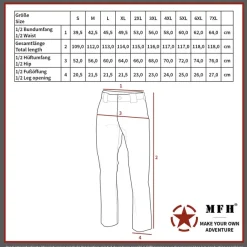 MFH0130A4M US Pantalon combat, BDU, noir Taille M