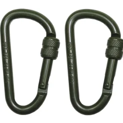 MFH27536B mousqueton, D 8mmx8cm, kaki, vis de blocage, paquet de 2