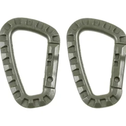 MFH 27531B mousqueton, plastique, kaki, D 7 mm x 8,5 cm, paquet de 2