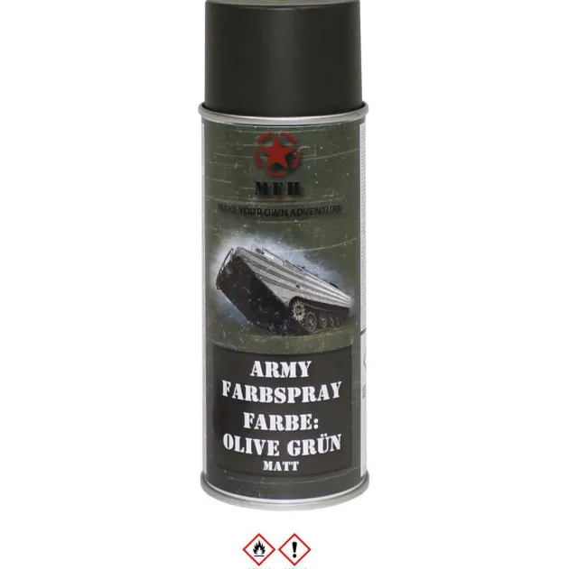 MFH27375E Bombe de peinture armée, VERT OD, mat, 400 ml