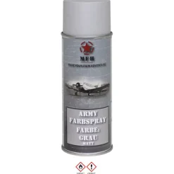 MFH27375F Bombe de peinture armée, GRIS, mat, 400 ml