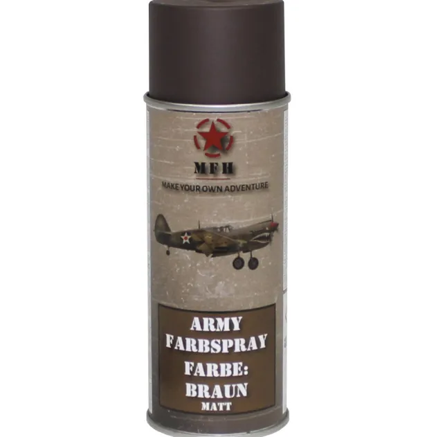 MFH27375G Bombe de peinture armée, BRUN, mat, 400 ml