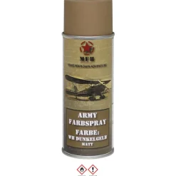 MFH27375K Bombe de peinture armée, WH JAUNE FONCÉ, mat, 400 ml