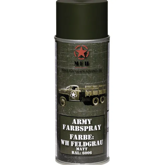 MFH27375O Bombe de peinture armée, WH GRIS-VERT, mat, 400 ml