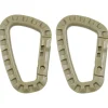 MFH 27531R mousqueton, plastique, coyote, D 7 mm x 8,5 cm, paquet de 2