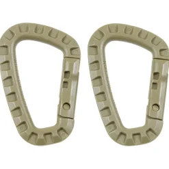 MFH 27531R mousqueton, plastique, coyote, D 7 mm x 8,5 cm, paquet de 2