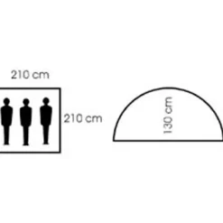 MFH 32103X Tente "Monodom", 3 personnes, operation camou, 210x210x130cm