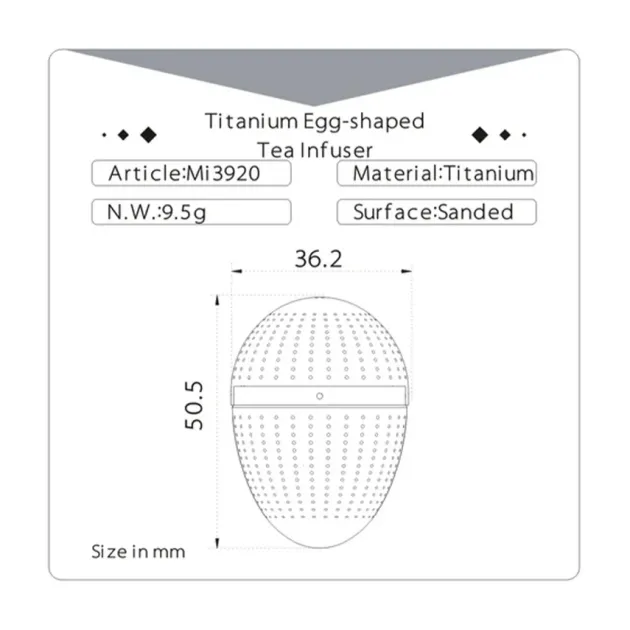 MI3920 - KEITH TITANIUM Oeuf à Thé Titane