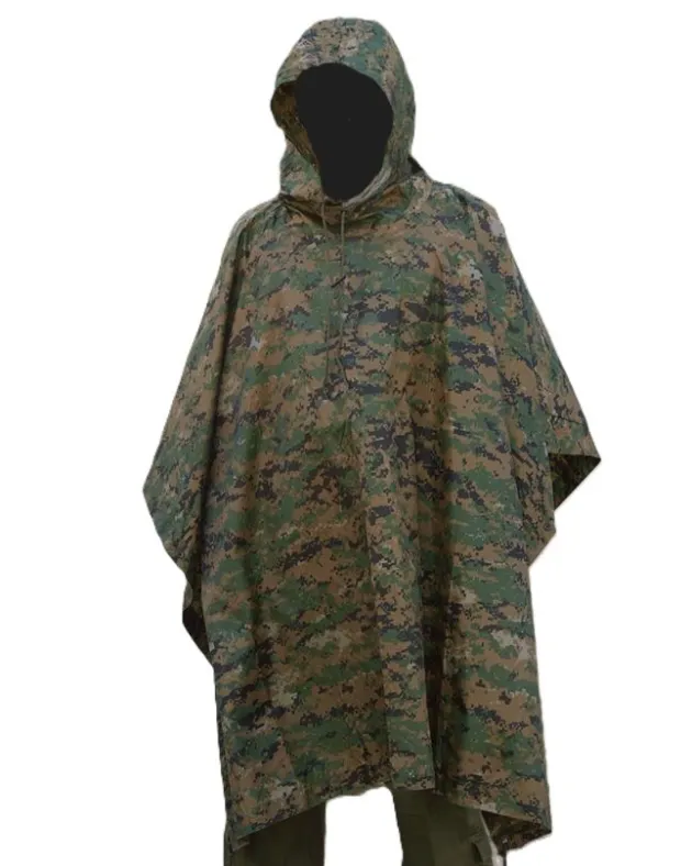 M4463 - MIL-TEC Poncho Ripstop Digital Woodland 208 x 153 cm