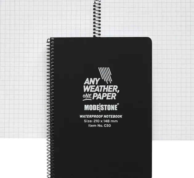 44.078494 - MODE STONE Carnet Tout Temps 100 pages 148x210mm NOIR