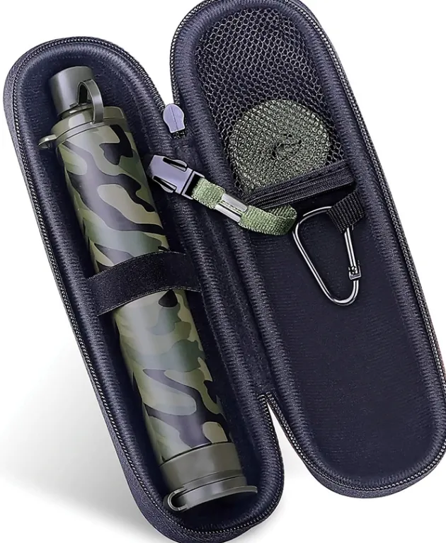 MSLOESF004Z - Membrane Solutions Paille filtrante camo avec étui