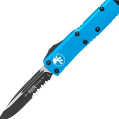 MT231-2BL - Microtech UTX-85 S/E Black Serrated Blue