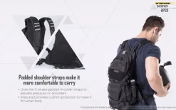 NCBP20 - NITECORE BP20 Sac à dos Tactique/Randonnée/Cyclisme 20L NOIR