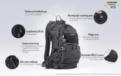 NCBP20 - NITECORE BP20 Sac à dos Tactique/Randonnée/Cyclisme 20L NOIR